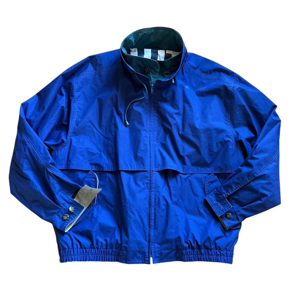 London Fog Windbreaker Jacket Men XL Blue Collared Full Zip Long Sleeve Casual - Picture 2 of 16